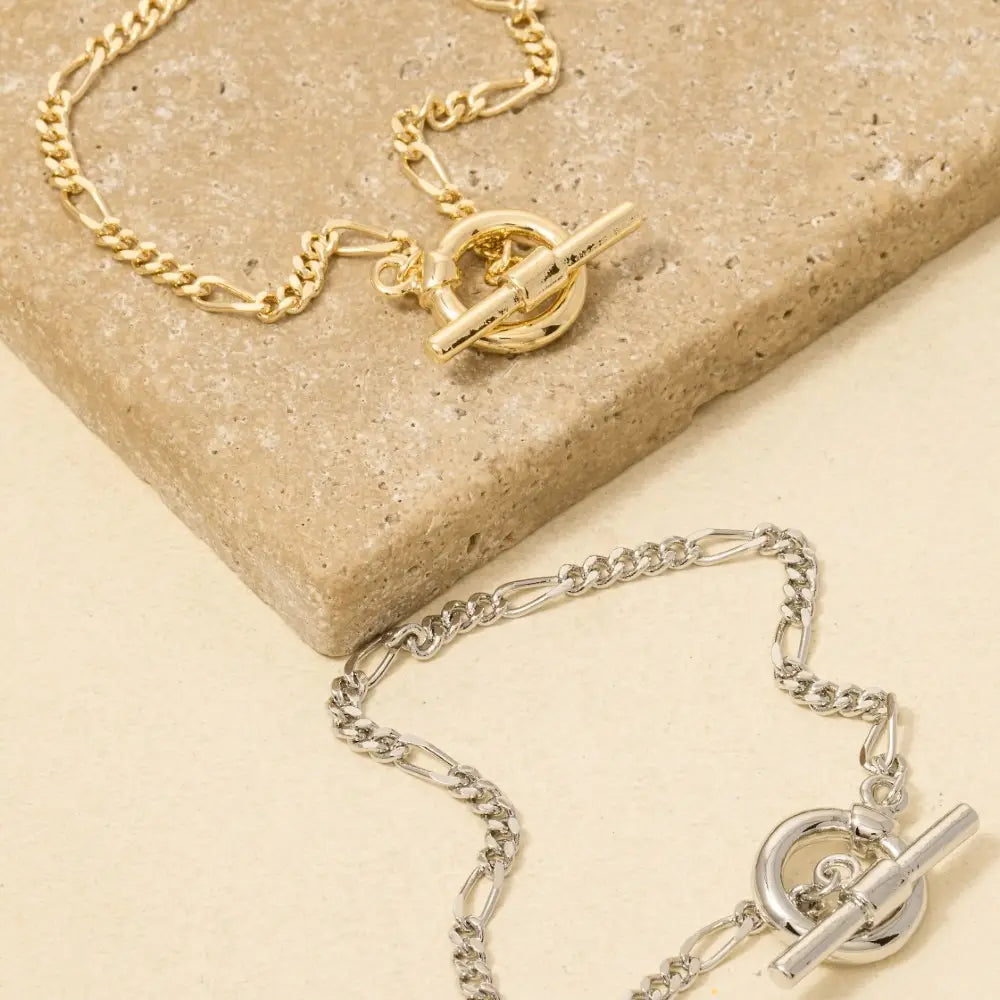 Figaro Toggle Chain Bracelet