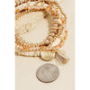 Coin and Tassel Charm Mixed Beaded Bracelet Set