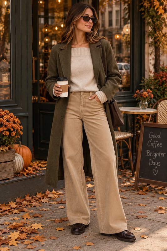 JJXX- Zoe Gelly Wide Leg Corduroy Pants