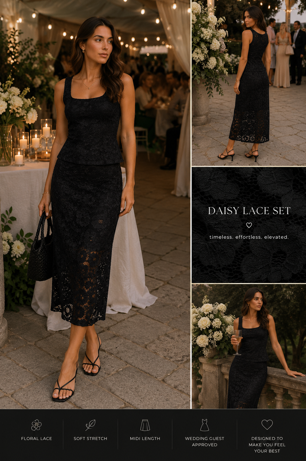 Vero Moda- Janelle Ankle Skirt ( Daisy Lace)