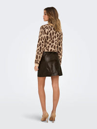 Only Everle High Waist Faux Leather Skirt