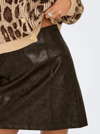 Only Everle High Waist Faux Leather Skirt