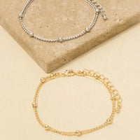 Double Row Ball Bead and Chain Bracelet