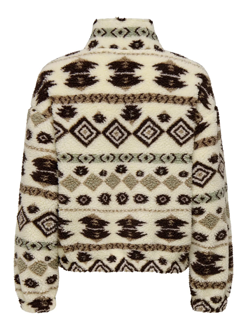Only Janne Aztec Teddy 1/4 Zip Sweatshirt