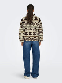 Only Janne Aztec Teddy 1/4 Zip Sweatshirt