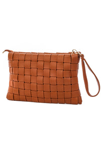 Leather Basket Weave Hand Bag