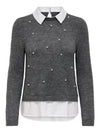 Only Dolly Woven Mix Pearl Sweater