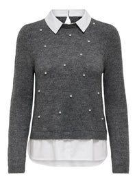 Only Dolly Woven Mix Pearl Sweater