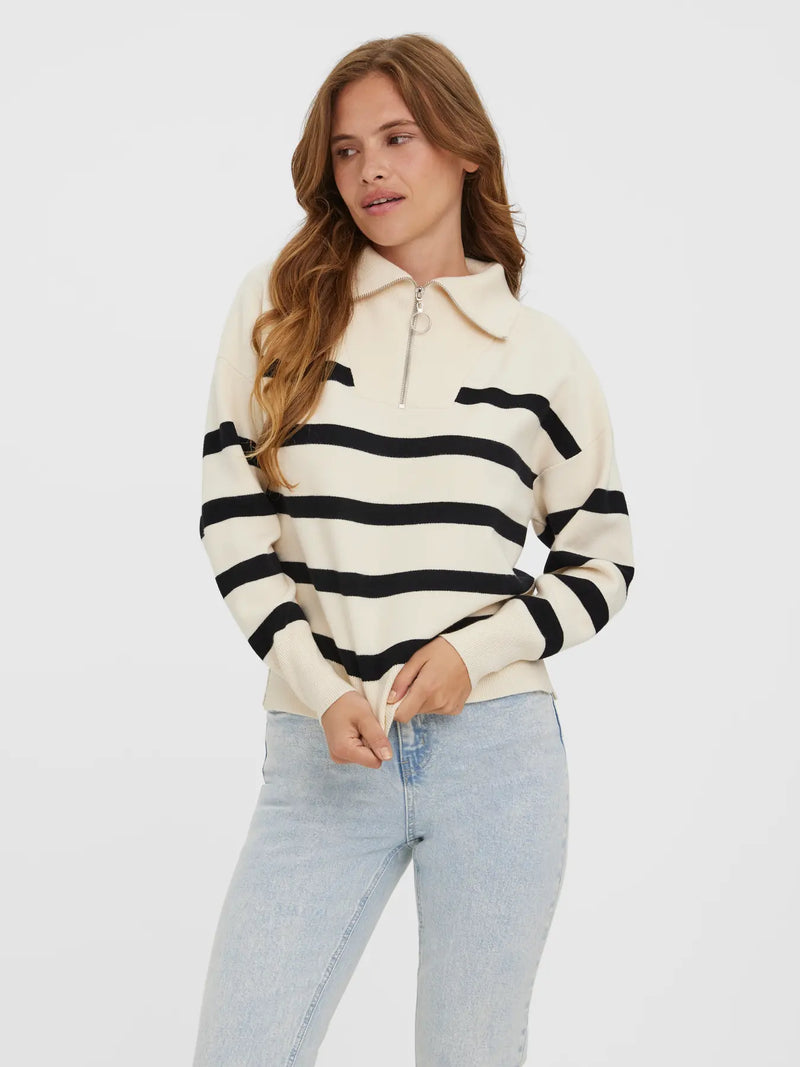 Vero Moda Saba 1/4 Zip High Neck Sweater