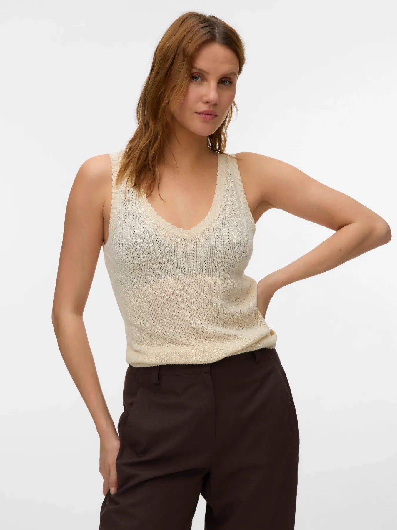 Vero Moda - NewLex Pointelle V-Neck Tank Top