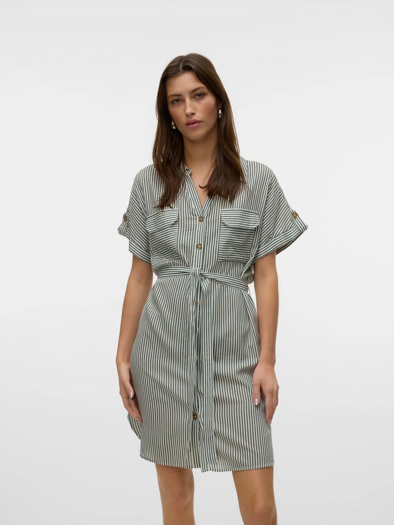 Vero Moda Bumpy Shirt Dress with Tie Belt