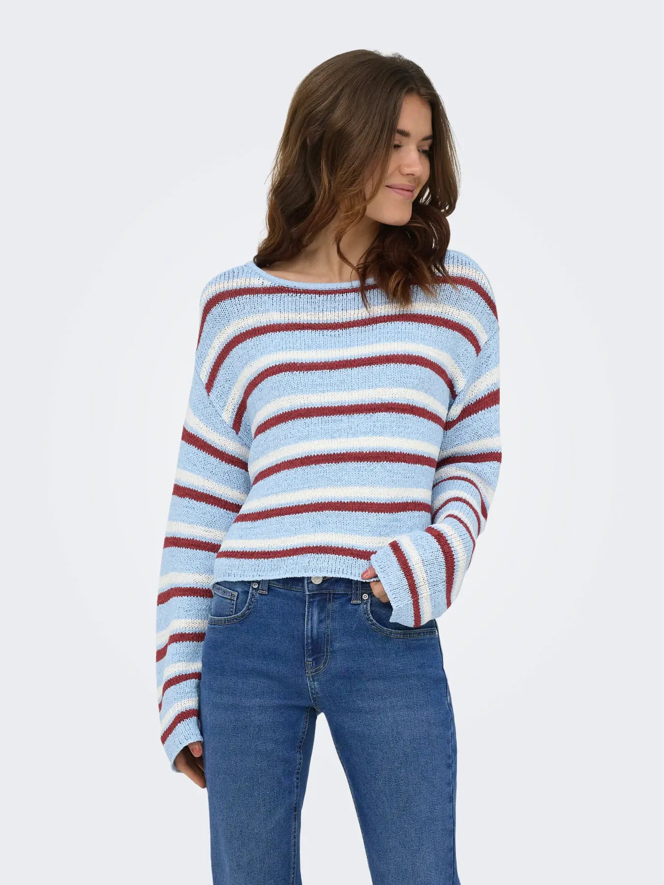 Only- Sky Stripe Lightweight Sweater