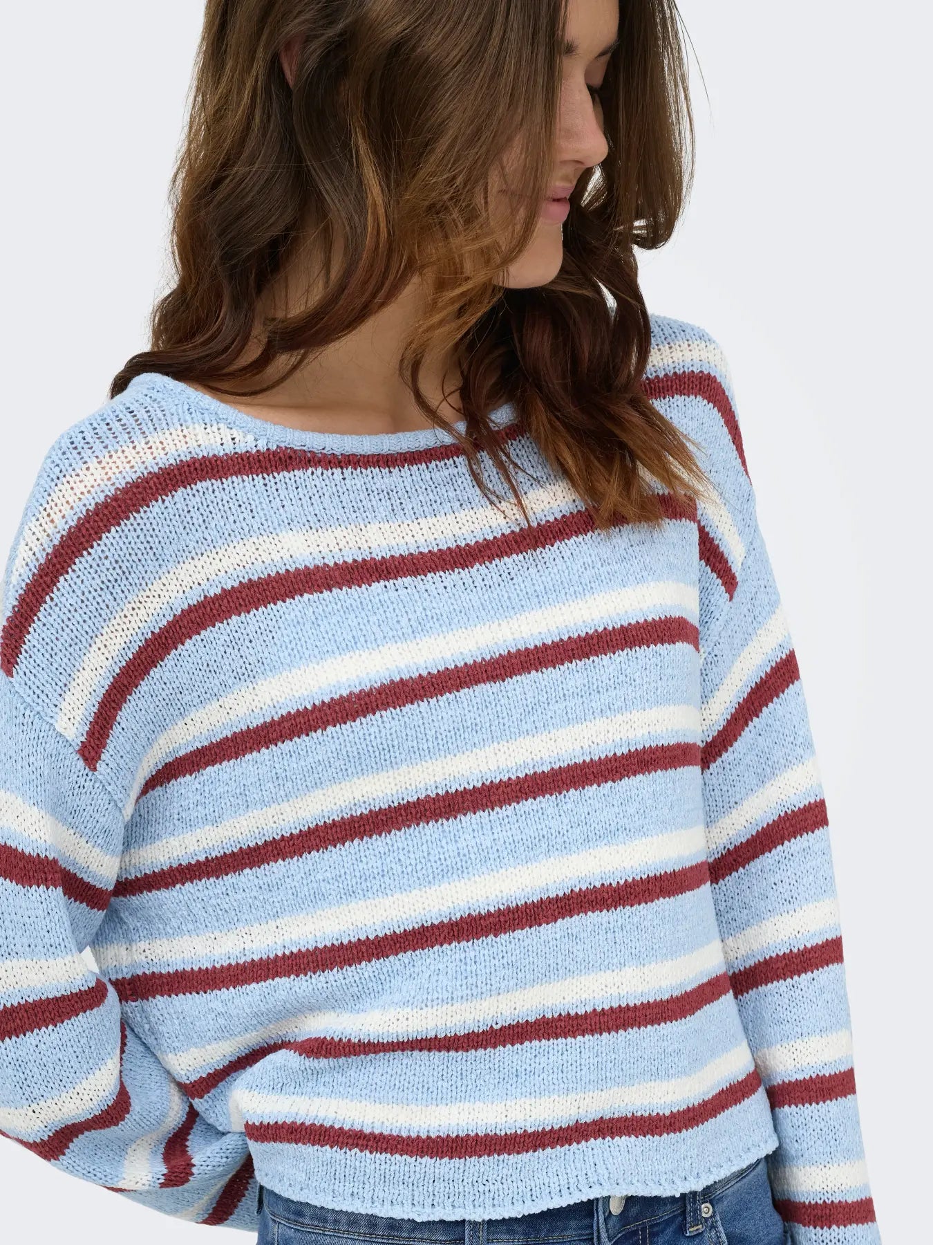 Only- Sky Stripe Lightweight Sweater