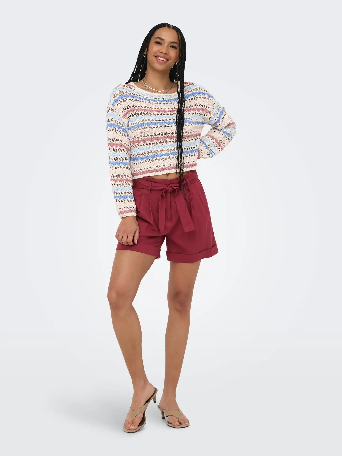 Only-  Coastal Breeze Open-Knit Sweater