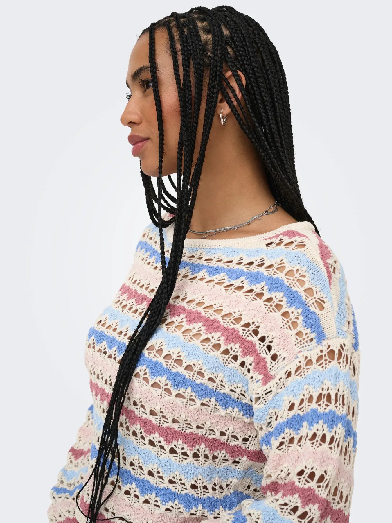Only-  Coastal Breeze Open-Knit Sweater