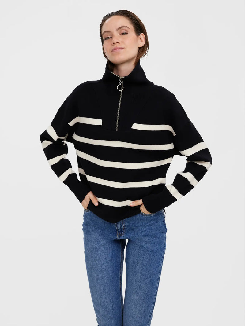 Vero Moda Saba 1/4 Zip High Neck Sweater