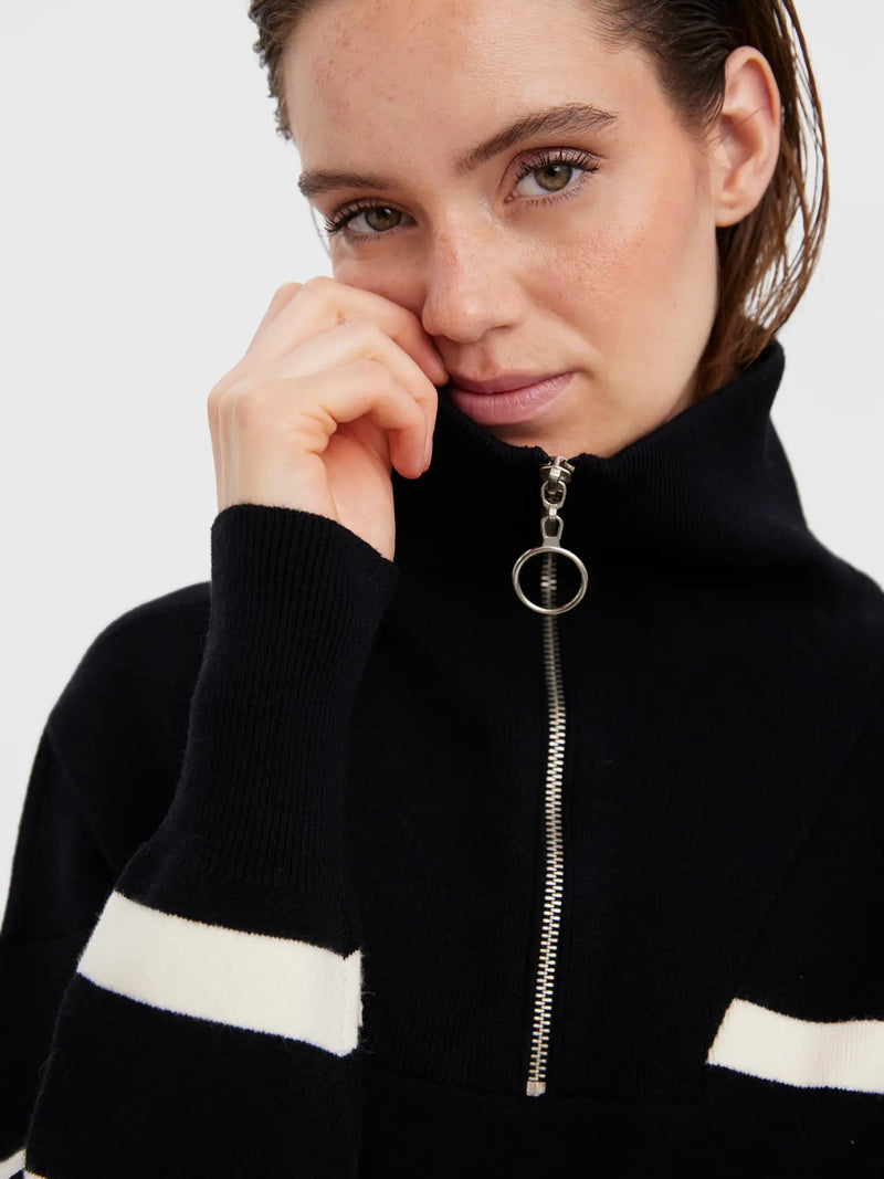 Vero Moda Saba 1/4 Zip High Neck Sweater