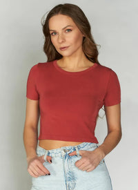 C'est Moi Bamboo Short Sleeve Crop Top