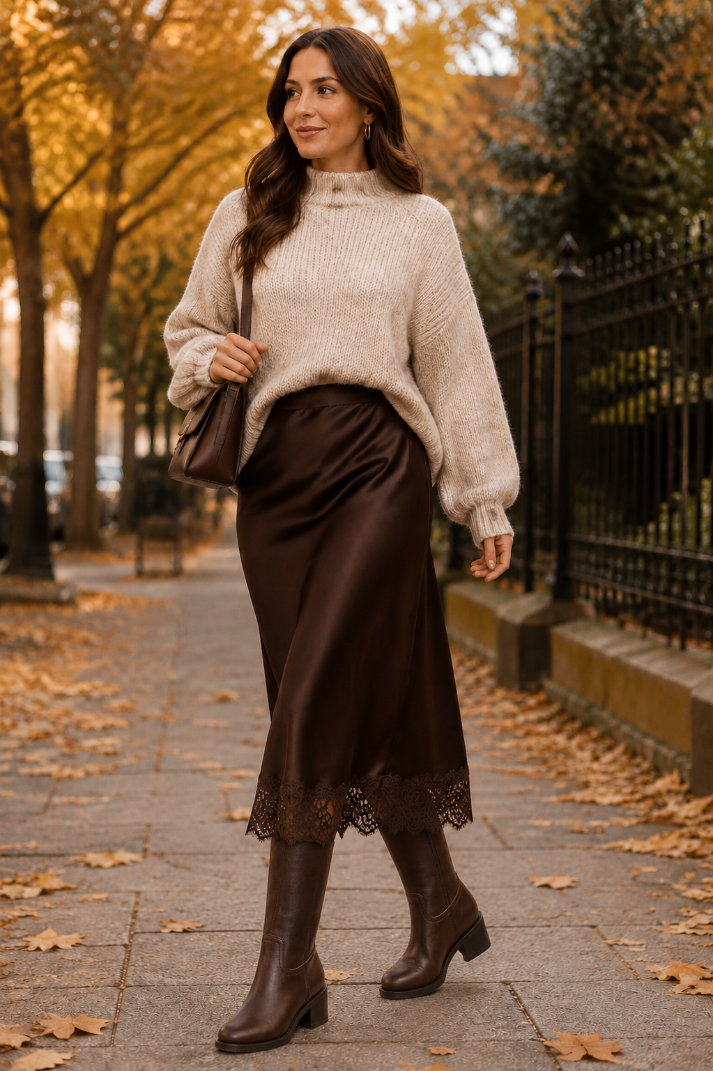 After Dark Satin Lace Skirt