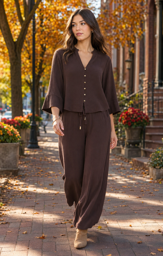 DEX - Espresso Hour Wide Leg Pants