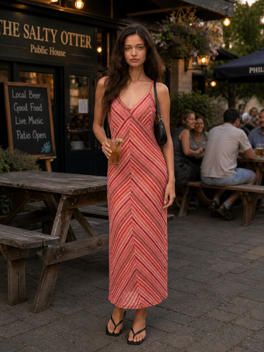 Vero Moda - Demi Striped Slip Midi Dress