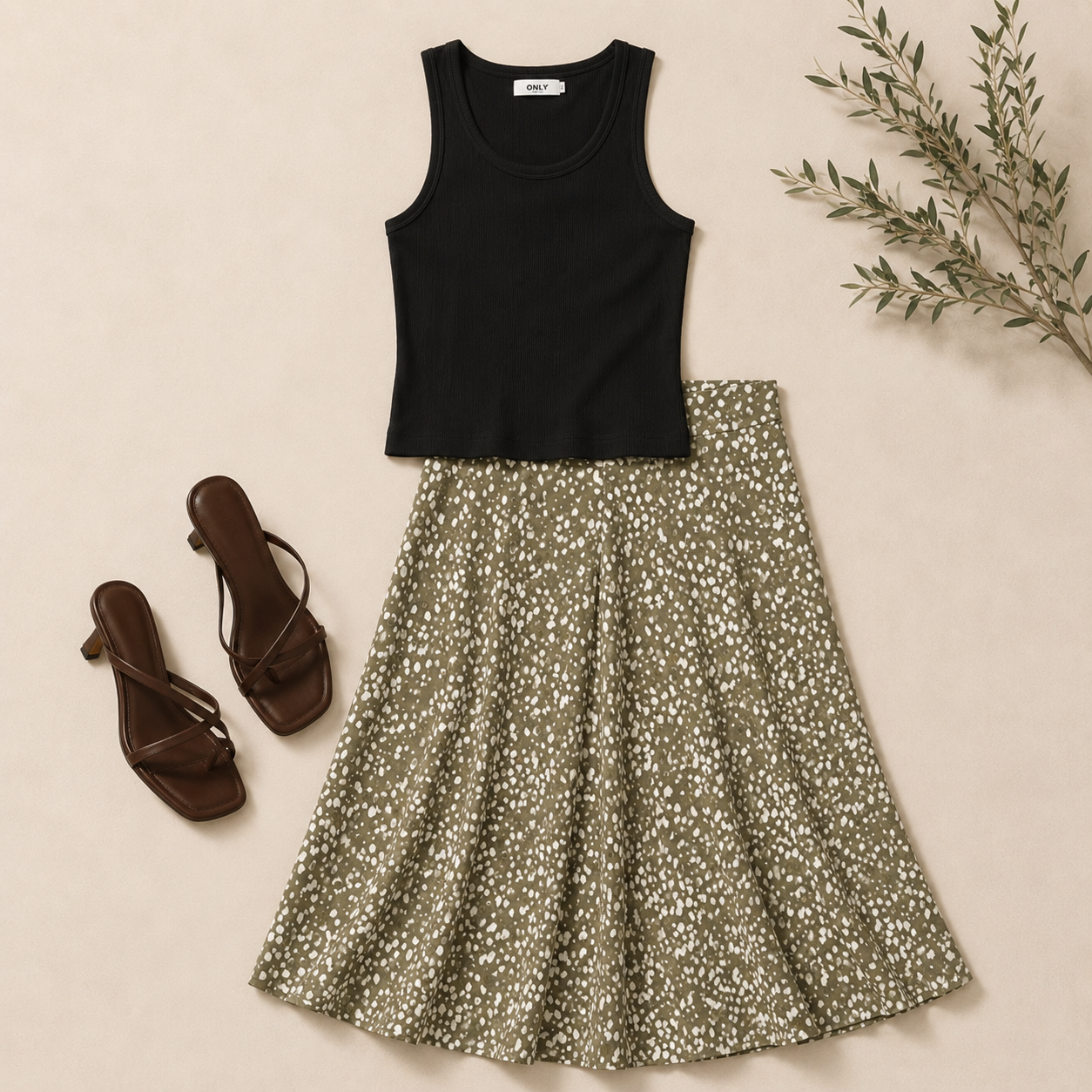 Vero Moda - Kora Printed Midi Skirt