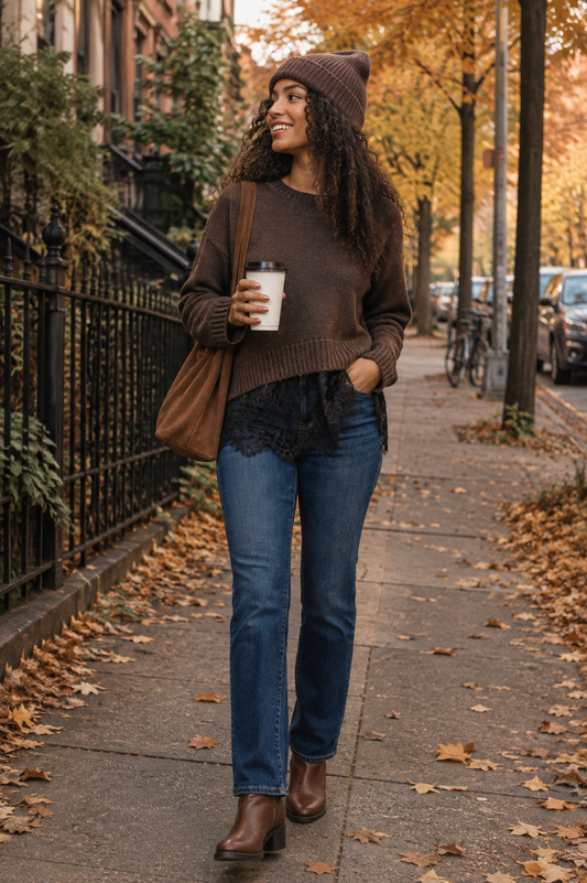 Vero Moda - Flash Mid Rise Straight Jean - Dark Blue