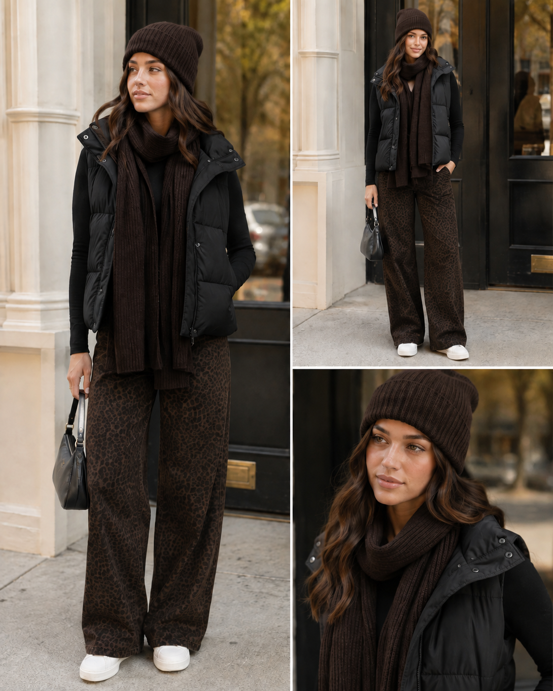 Only - Madison Wide Leg Animal Print Jeans