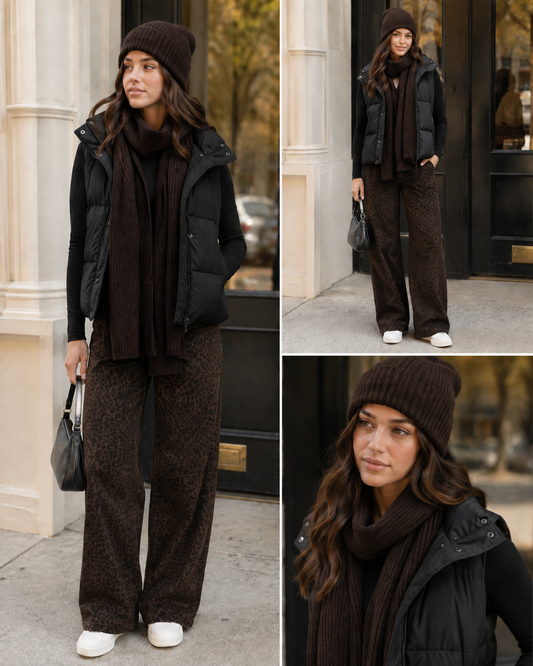 Only - Madison Wide Leg Animal Print Jeans