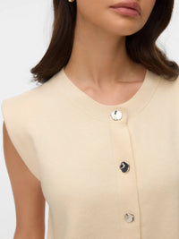 Vero Moda - Gold O-Neck Button Vest