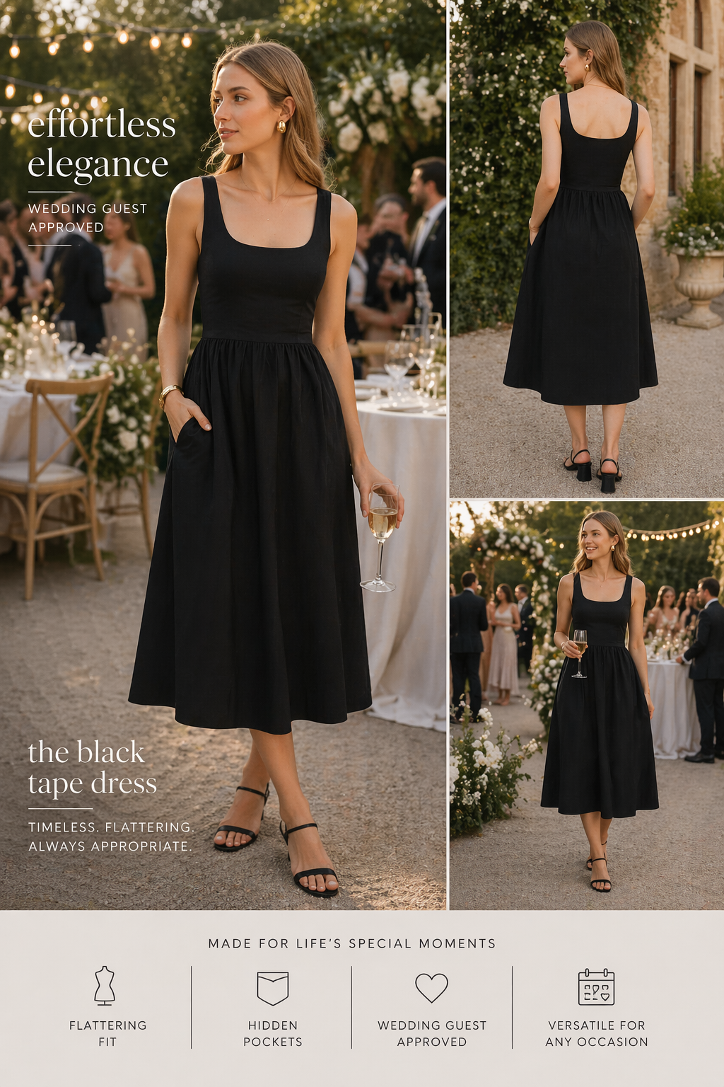 Black Tape - Midi Dress