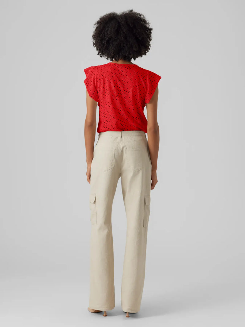 Vero Moda Tassa Frill Sleeve Top