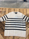 Vero Moda Saba Plain Striped Short Sleeve Top