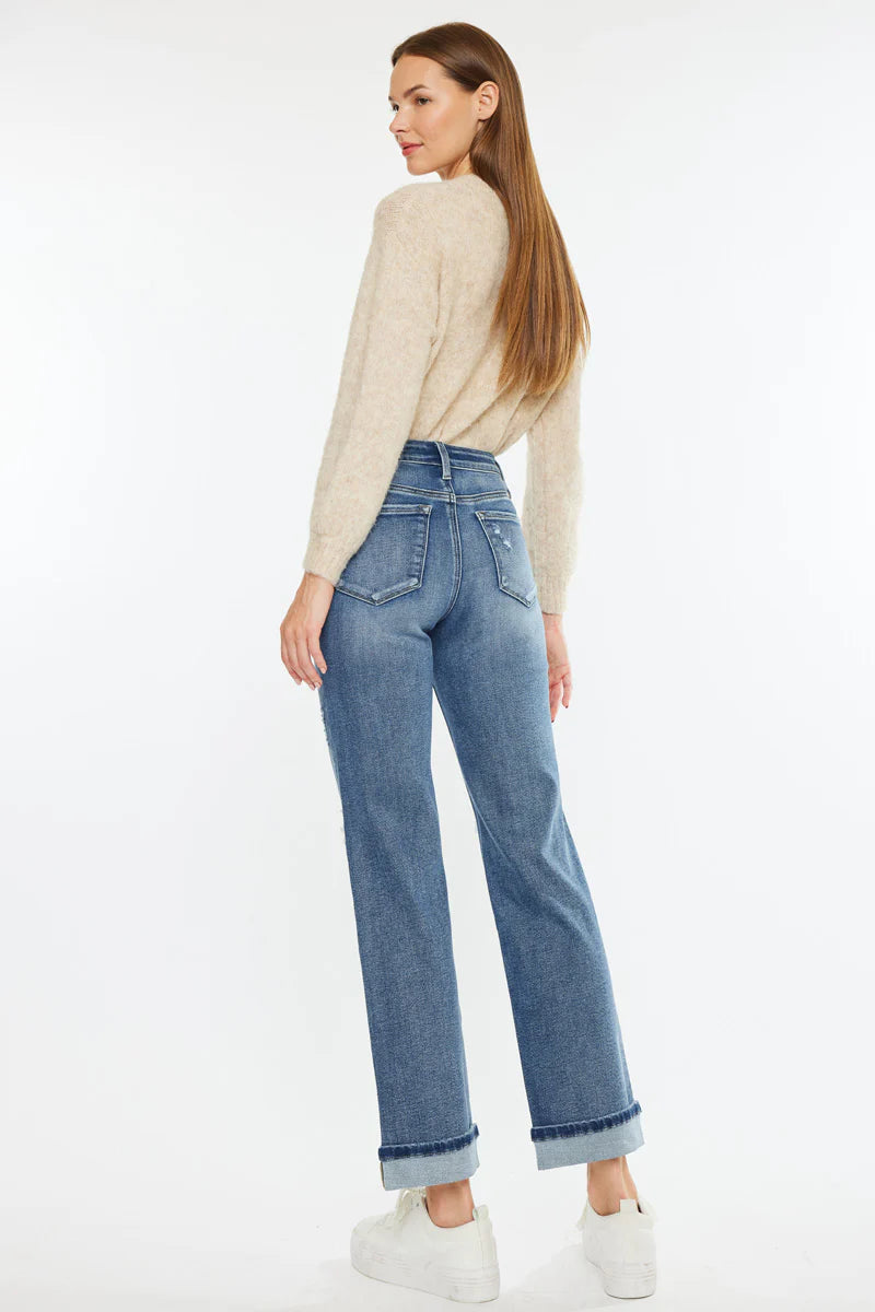 KanCan - Carrie Mid Rise Straight Leg Jean