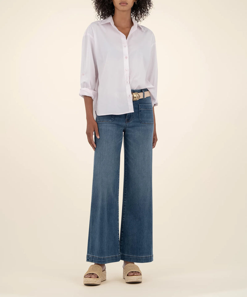 KUT- Meg High Rise Wide Leg  Jeans- Loyalty