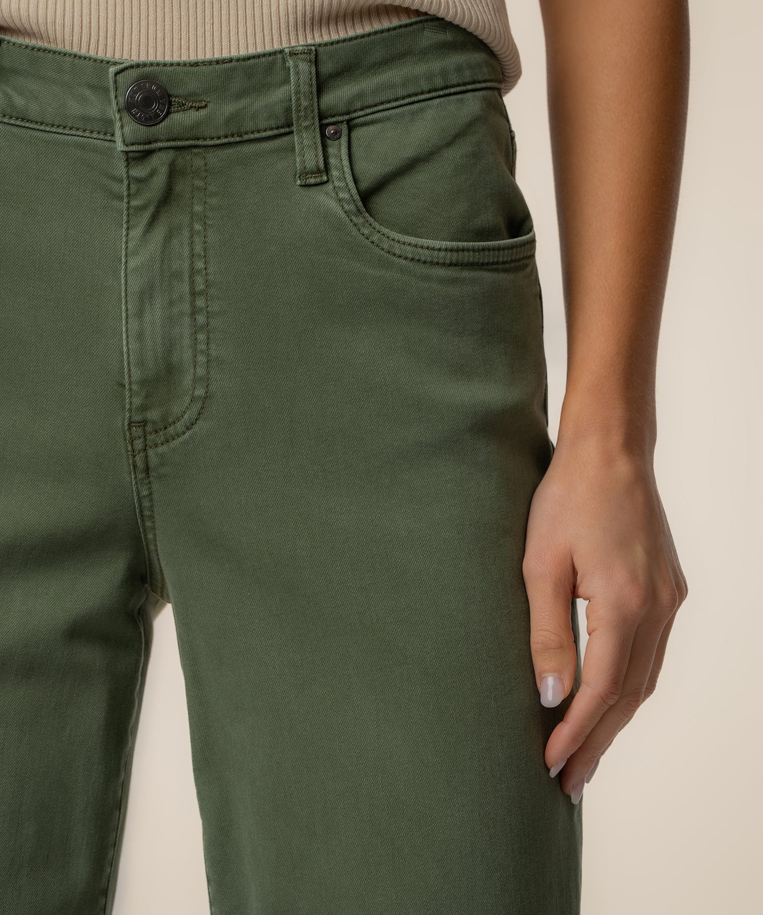 KUT- Charlotte High Rise Wide Leg Jean - Seaweed