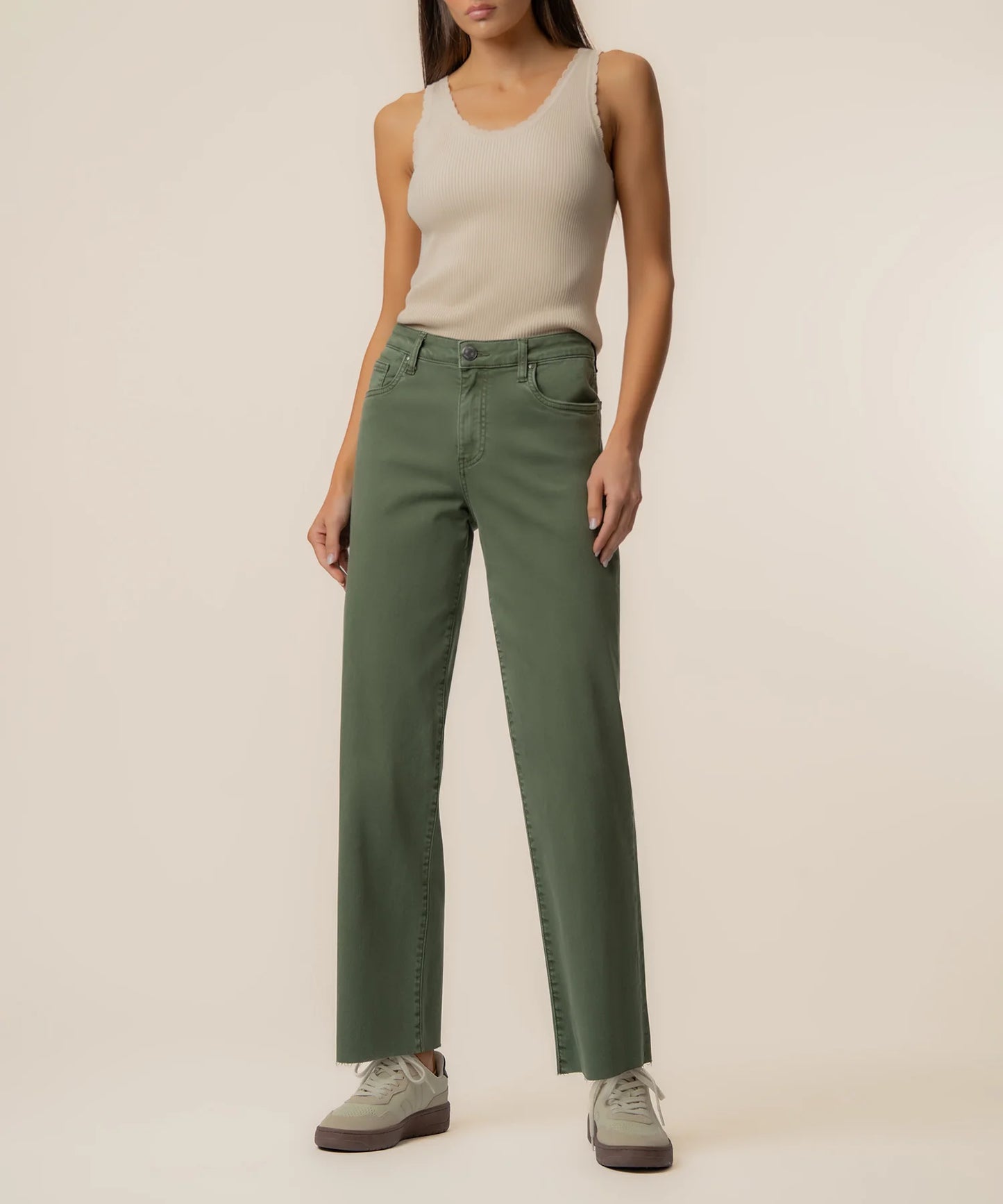 KUT- Charlotte High Rise Wide Leg Jean - Seaweed