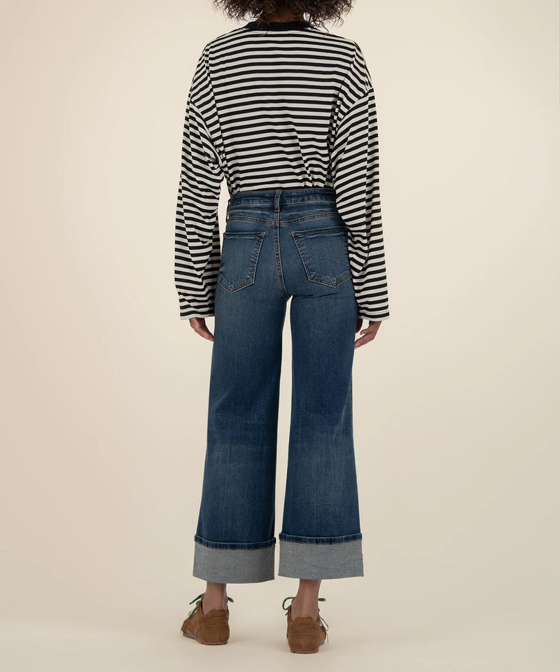 KUT- Meg High Rise Fab AB Wide Leg Roll up Jeans - Interconnected