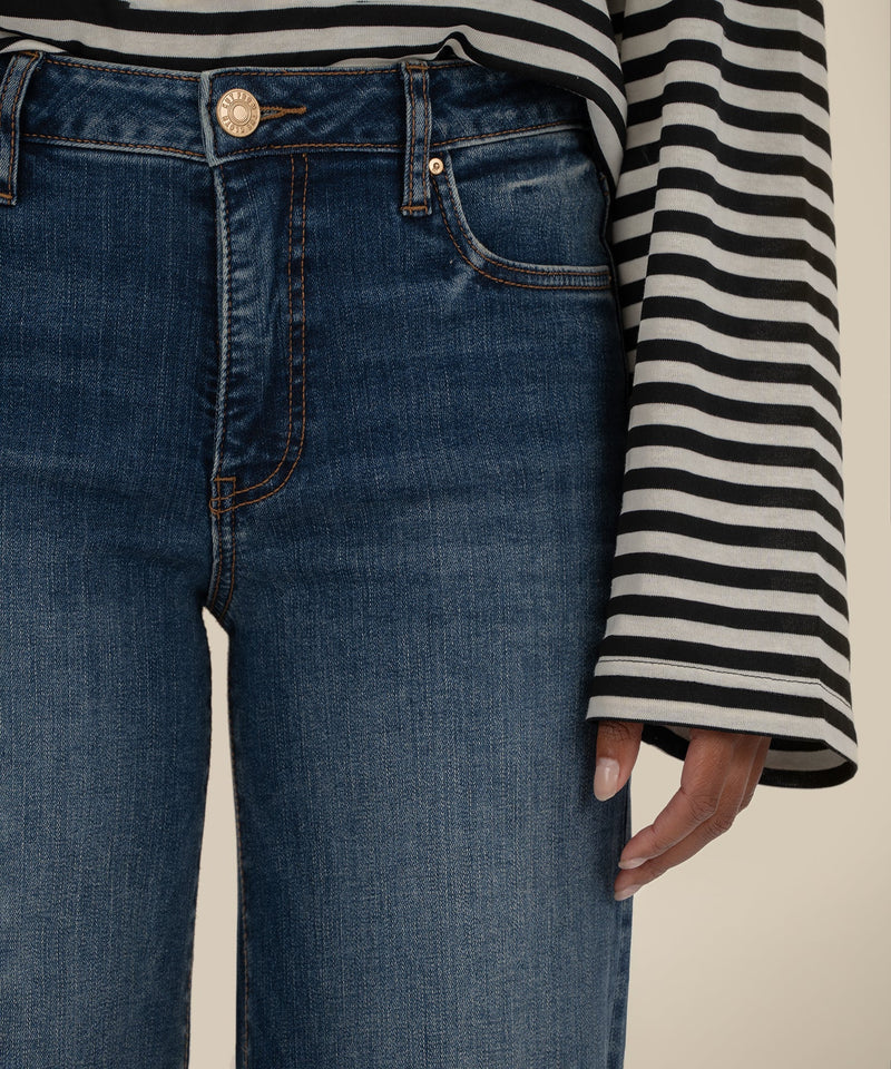 KUT- Meg High Rise Fab AB Wide Leg Roll up Jeans - Interconnected