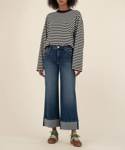 KUT- Meg High Rise Fab AB Wide Leg Roll up Jeans - Interconnected