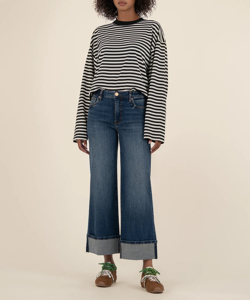 KUT- Meg High Rise Fab AB Wide Leg Roll up Jeans - Interconnected