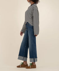 KUT- Meg High Rise Fab AB Wide Leg Roll up Jeans - Interconnected