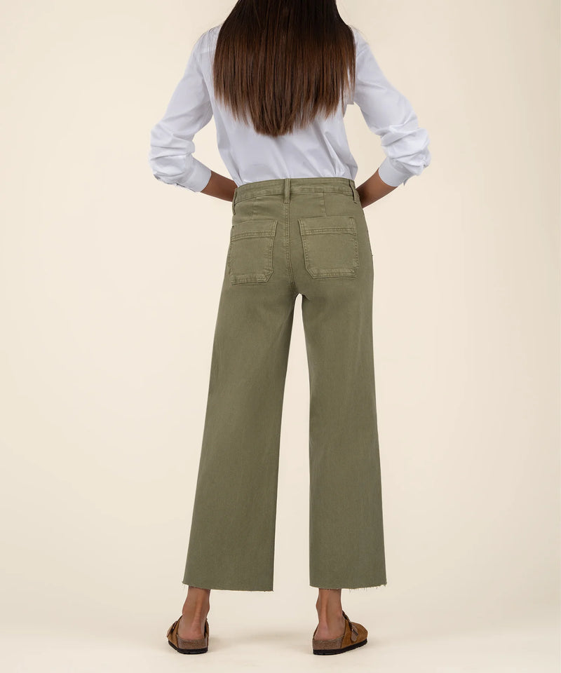 KUT- Meg High Rise Wide Leg - Olive
