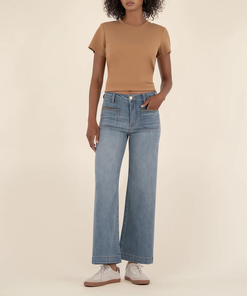 KUT- Meg High Rise Wide Leg Patch Pockets Jeans - Invaluable