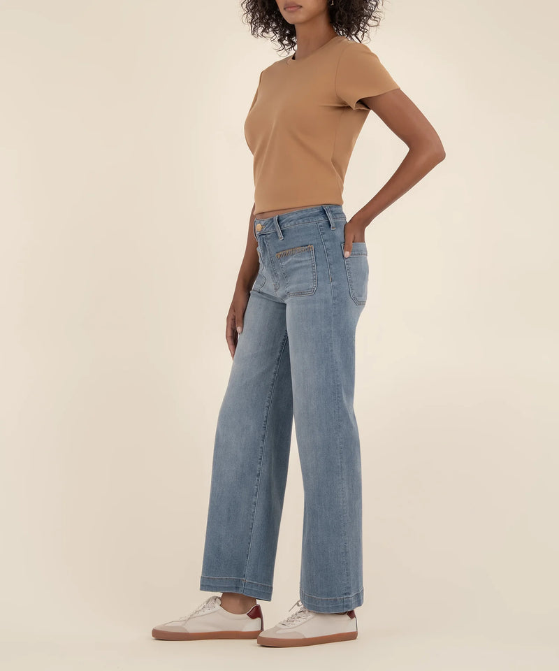 KUT- Meg High Rise Wide Leg Patch Pockets Jeans - Invaluable