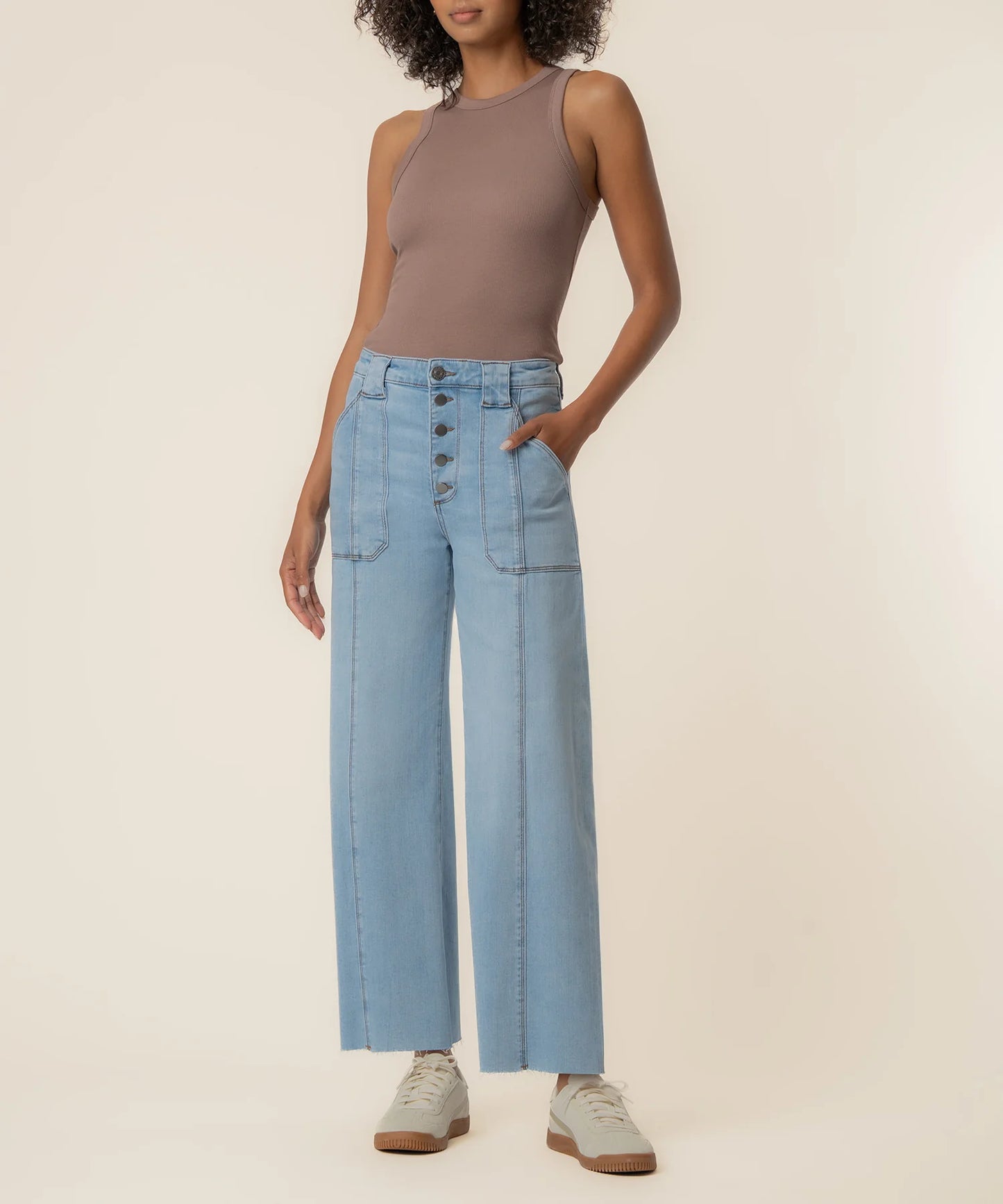 KUT- Meg High Rise Wide Leg Jeans - Tone