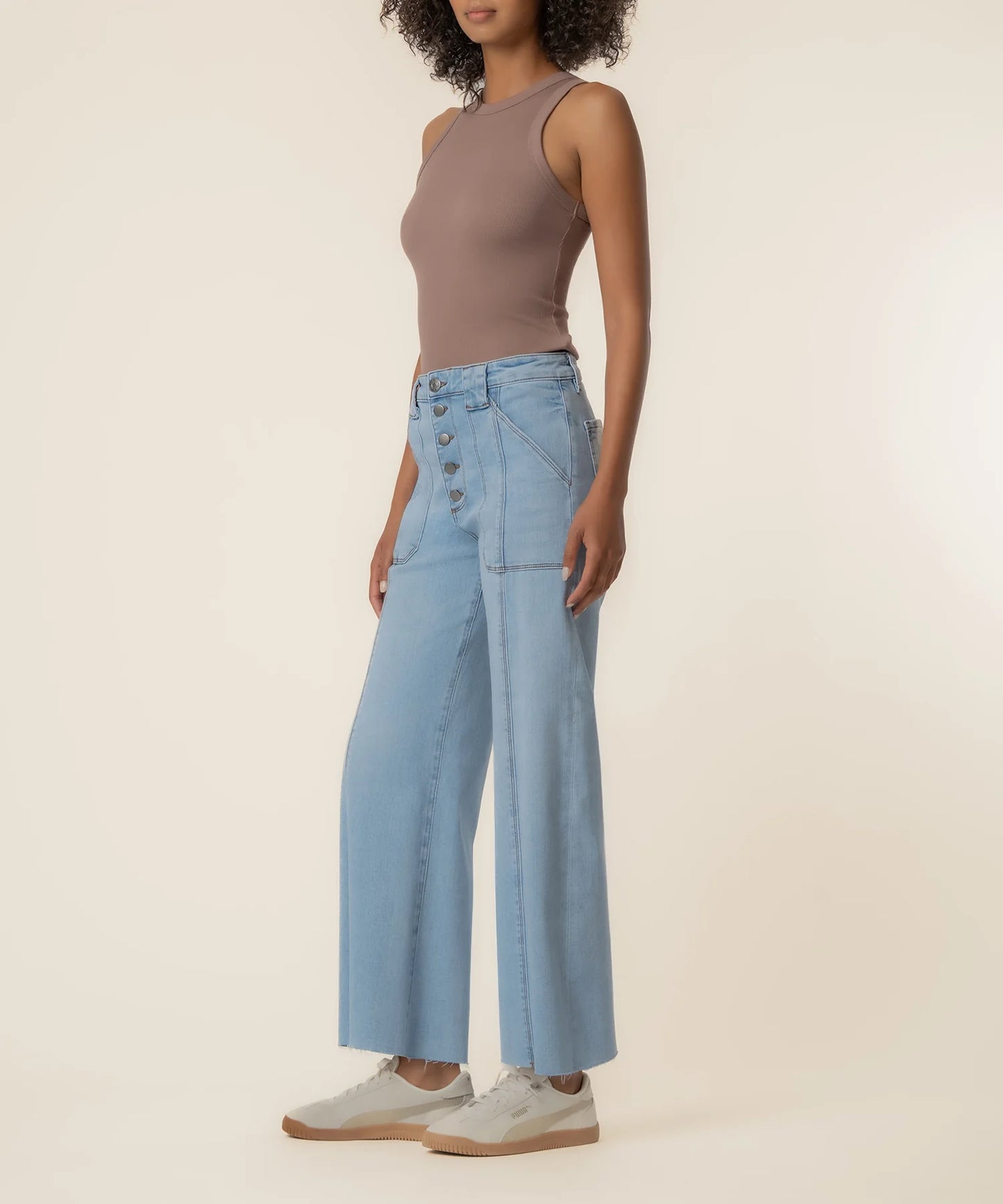 KUT- Meg High Rise Wide Leg Jeans - Tone