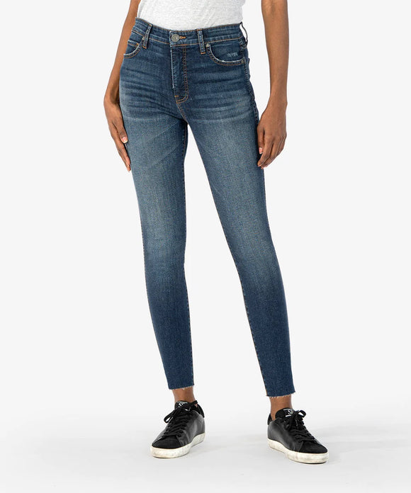 KUT- Connie High Rise FAB AB Ankle Skinny Raw Jean- Tingle