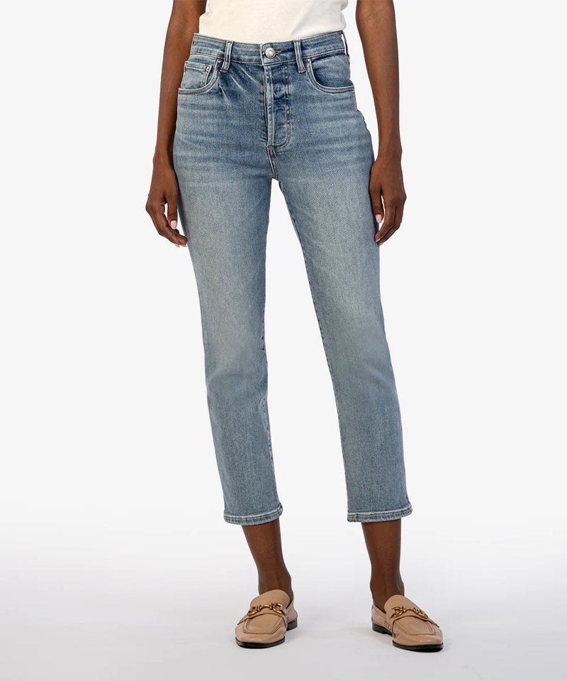 KUT- Elizabeth High Rise Crop Straight Jeans- Supported