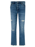 KUT- Reese High Rise FAB AB Ankle Straight Raw Jeans- Unique